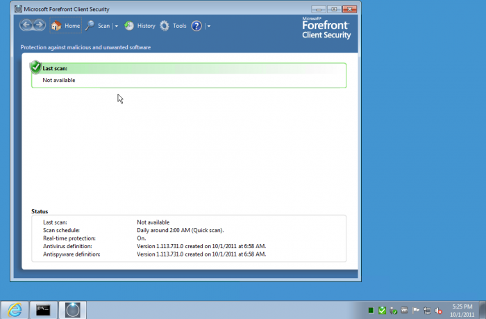 MicrosoftForefrontClientSecurityRunningNormalAndUpdated