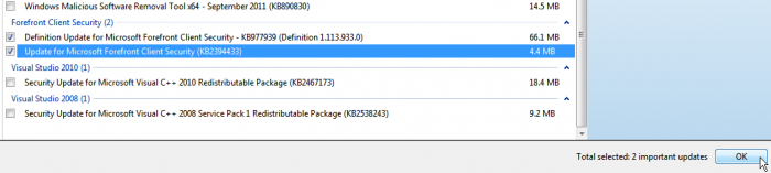 SelectOnlyForeClientSecurityUpdatesForNow
