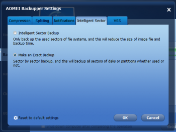 AOMEI Backupper Make and Exact Backup