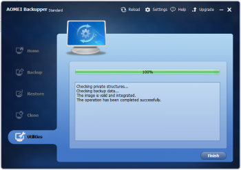 AOMEI Backupper Make and Exact Backup Success
