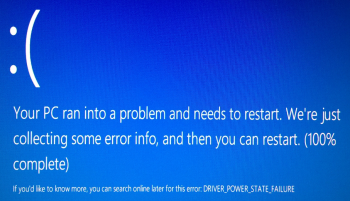 DRIVER_POWER_STATE_FAILURE