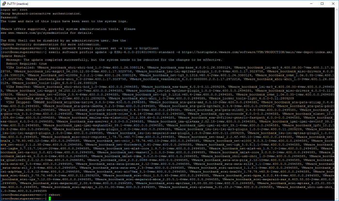 esxcli-update-successful-reboot