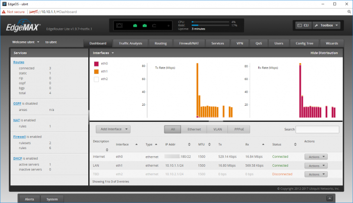 EdgeRouter Lite v1.9.7+hotfix.1