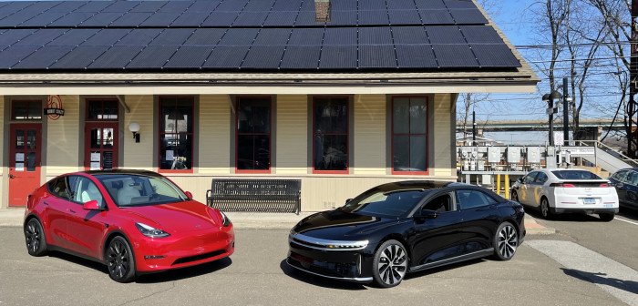Tesla-Model-Y-and-Lucid-Air-lined-up-Westport-CT-EVfreedomCT-by-Paul-Braren-2021-03-22-IMG_2680