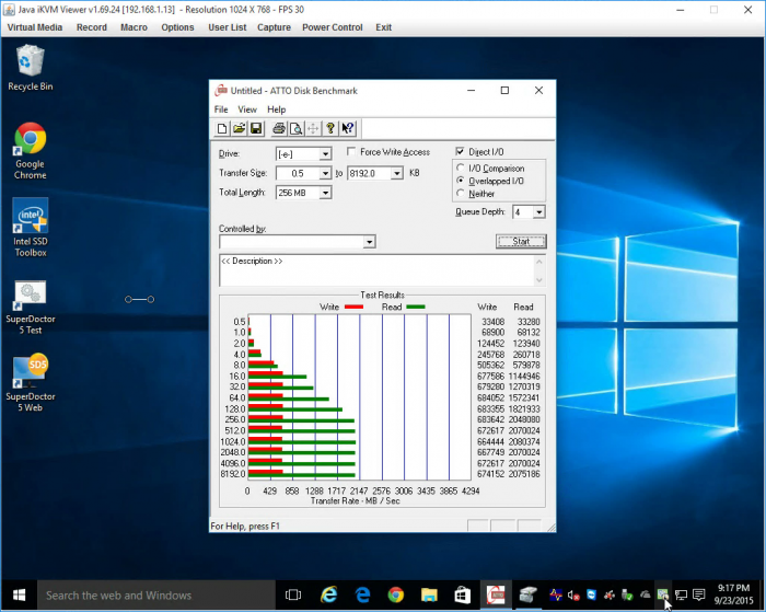 ATTO disk bench results M.2 Samsung SM951