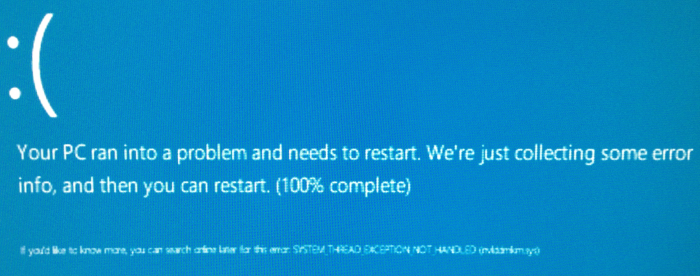 SYSTEM_THREAD_EXCEPTION_NOT_HANDLED_-nvlddmkm.sys_