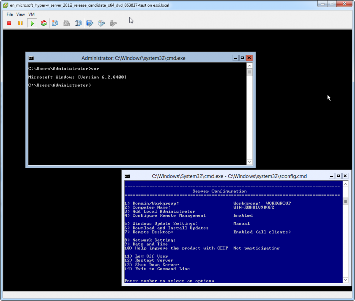 Hyper-V-Server-2012-in-ESXi-5-console