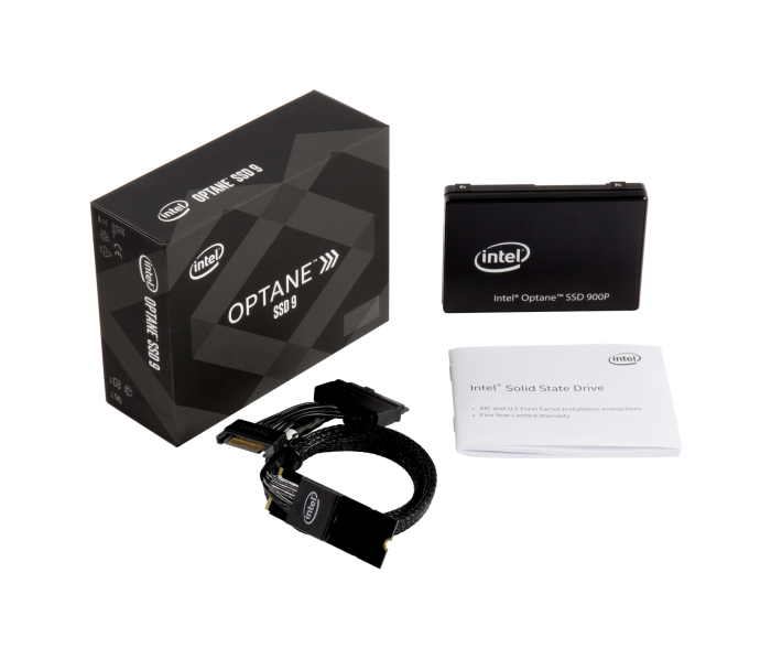 Intel Optane SSD 900P Series U.2 Box Contents M.2 Cable