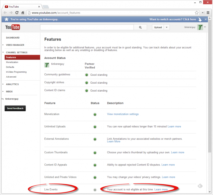 YouTube-Channel-Live-Events