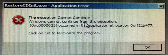 RestoreCDInit.exeError